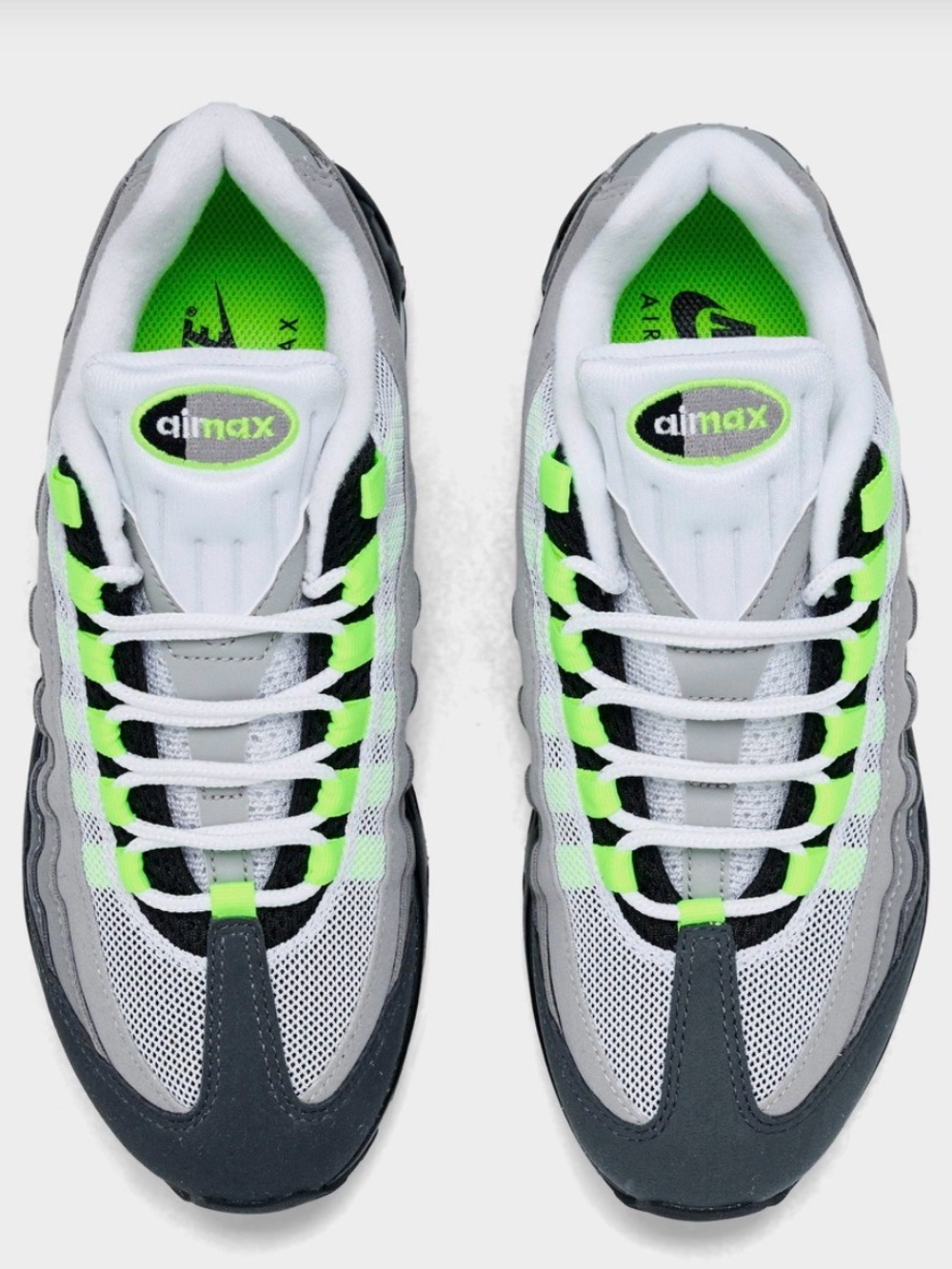 Nike Air Max 95 White, Gray & Neon Green Trainers